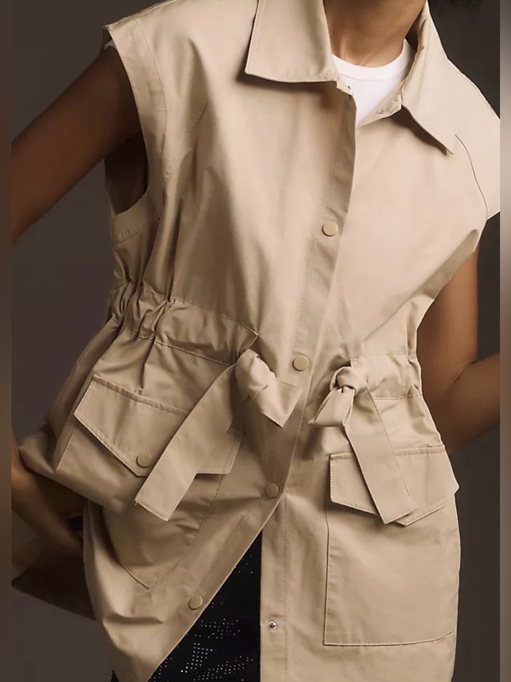 Anthropologie Neutral Beige Sleeveless Vest(Oversized fit)